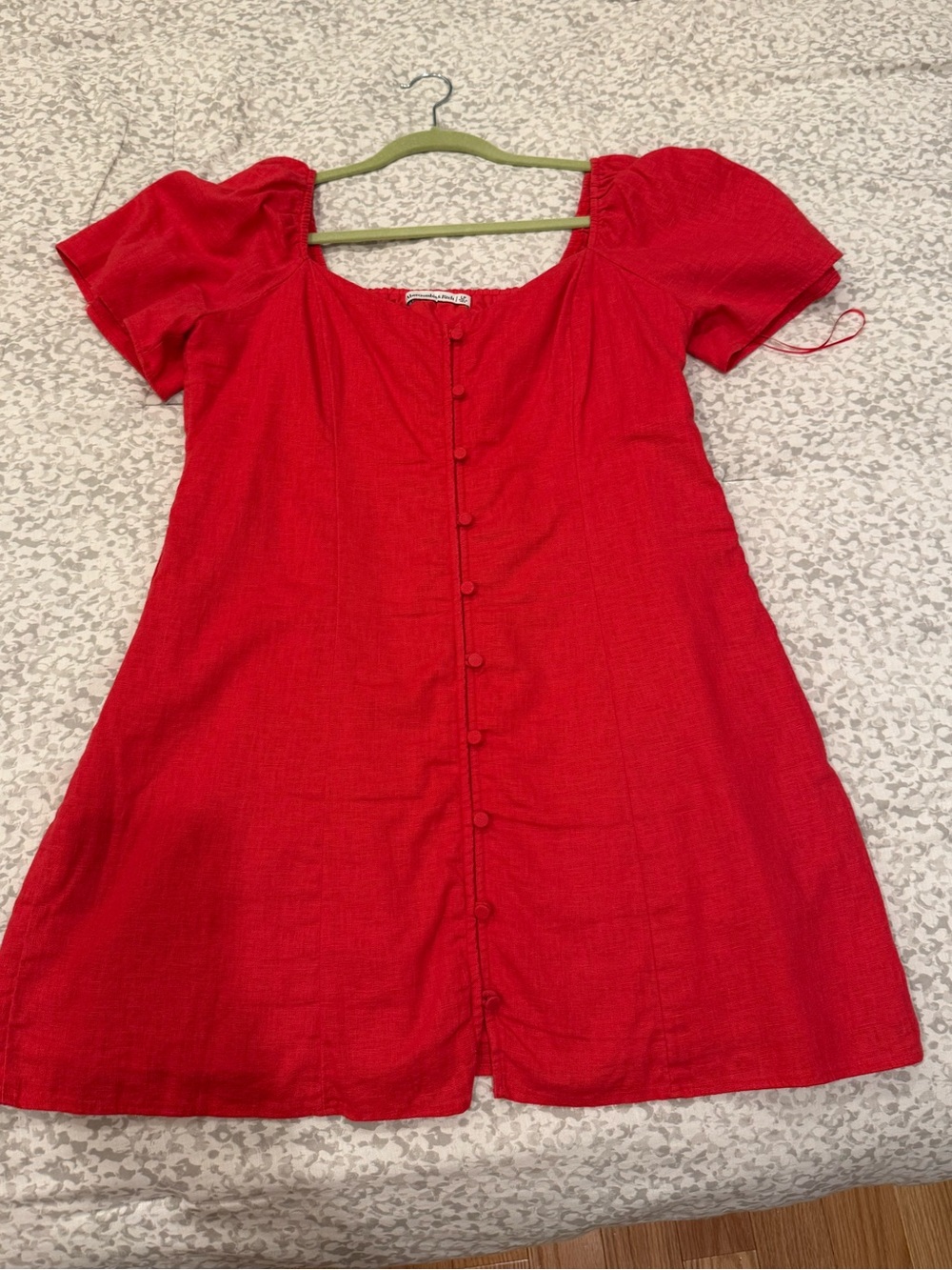 Abercrombie Linen-Blend Button-Through Mini Dress - Picture 3 of 8